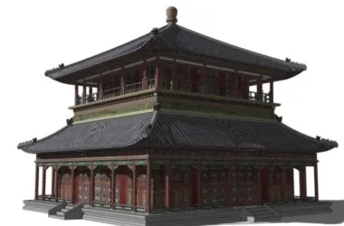 SketchUp Model of a Multi-Story Chinese Tea House with Ancient Architectural Design-BIM WORLD
