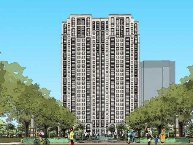 Sketchup Residential Model | High rise Residential Buildings, Classical Style