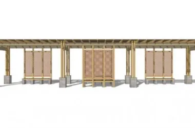 SketchUp Material Models: Corridor, Modern Chinese Style, and Contemporary Zen Pavilion-BIM WORLD