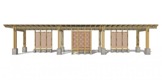 SketchUp Material Models: Corridor, Modern Chinese Style, and Contemporary Zen Pavilion
