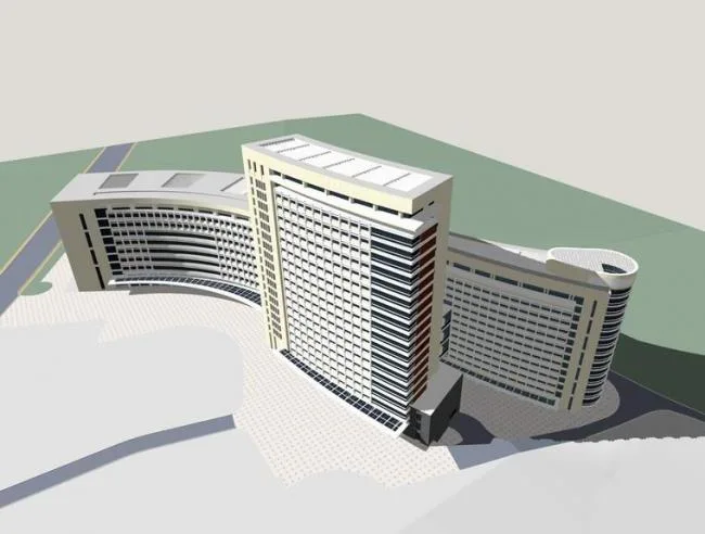 Sketchup Hospital Model | Liuzhou Traditional Chinese Medicine Hospital, Multi story High rise Mixed Use, Medical Building, Modern Style