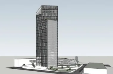 SketchUp Model of a Modern High-Rise Office Building and Hotel-BIM WORLD