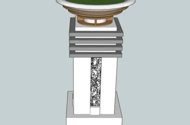 SketchUp Material Model: European Floral Bowl Landscape Component-BIM WORLD