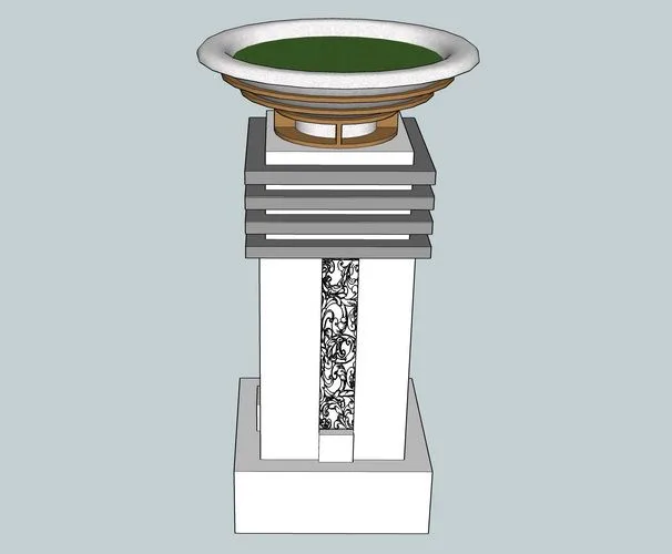 Sketchup Material Model | European Flower Bowl Landscape Material Component
