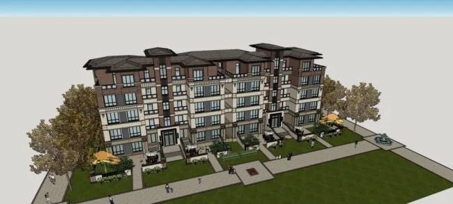 Sketchup Residential Model | Garden House, Multi story, Residential Building, Grassland Style