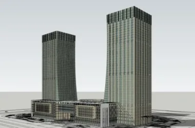 SketchUp Model of a Modern Super High-Rise Office Building-BIM WORLD