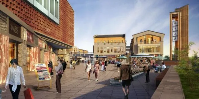 Sketchup Business Model | Multi story Commercial Street, Modern Style