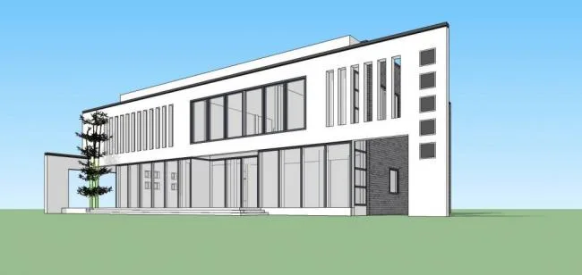 Sketchup Business Model | Multi story Clubhouse, Commercial Building, New Chinese Style