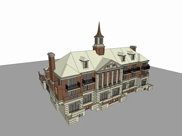 Sketchup Villa Model | Row Villa, British Classical Style