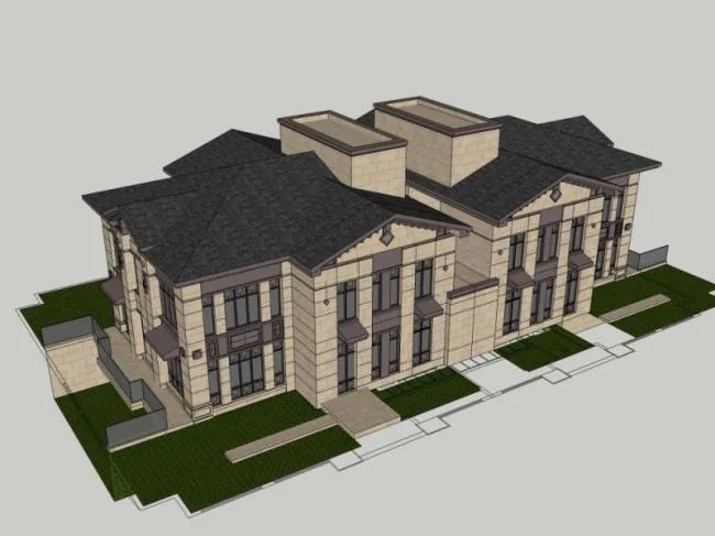 Sketchup Villa Model | Double Split Villa, Chinese Style