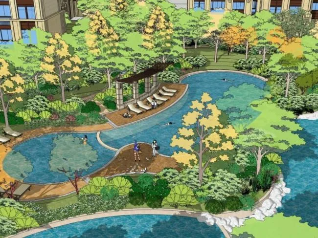 Sketchup Landscape Model | Community Landscape, Residential Landscape, Classical Style