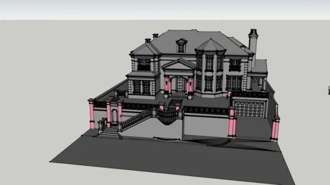 Sketchup Villa Model | Solo Villa, Modern Style