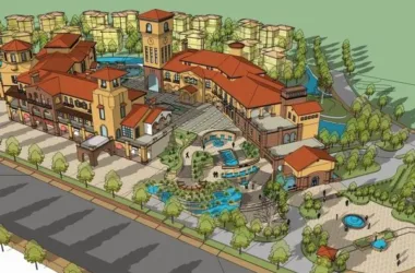 Multi-Story Residential Clubhouse in Classical Spanish Style | SketchUp Model-BIM WORLD