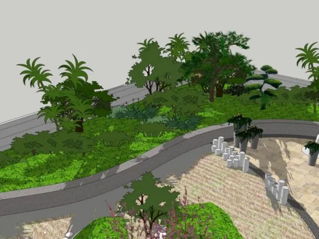 Sketchup Landscape Model | Roof Garden, Modern Style