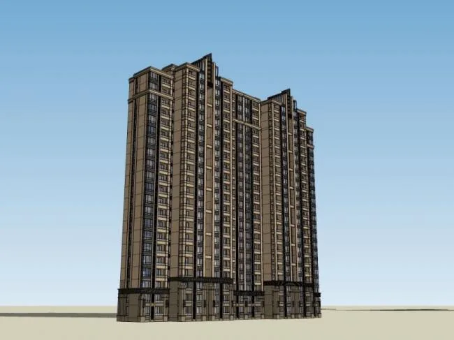 Sketchup Residential Model | High rise Residential Buildings, Residential Buildings, Classical Style