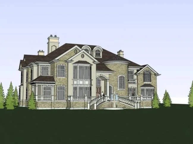 Sketchup Villa Model | Single Family Villa, Classical Style