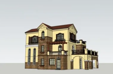 Spanish-Style Classical Villa Model in SketchUp | Solo Villa Design-BIM WORLD