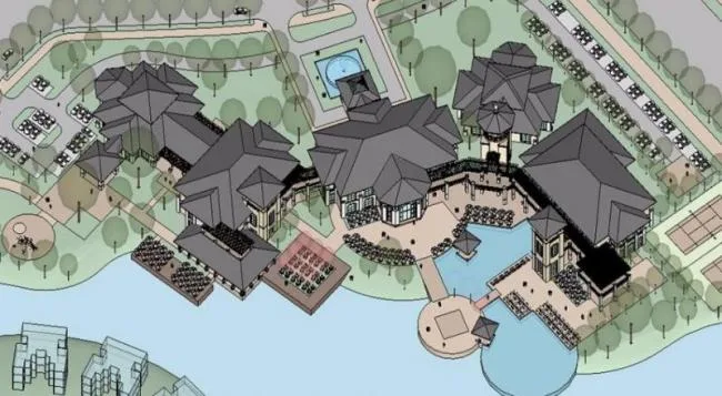 Sketchup Business Model | Mountain Club, European Style Classical Style