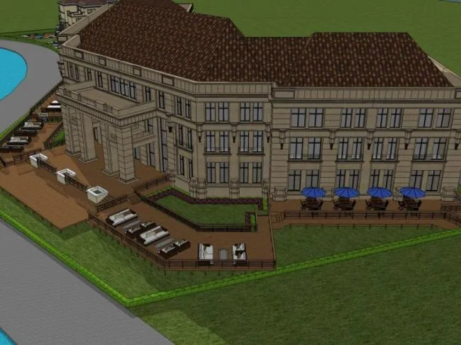 Sketchup Business Model | Multi story Clubhouse, Classical Style