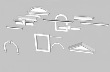 SketchUp Material Model | European Door Frame with Threaded Foot Component-BIM WORLD