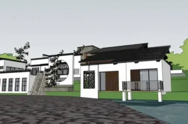 SketchUp Business Model: Multi-Story Clubhouse and Commercial Building in Chinese Style-BIM WORLD