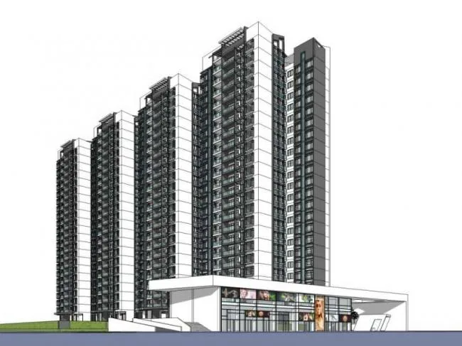 Sketchup Residential Model | High rise Residential Buildings, Modern Style