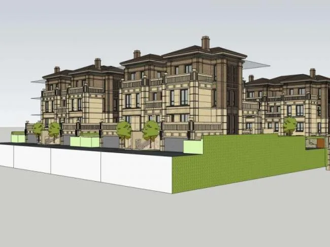 Sketchup Villa Model | Twin Villa, Classical Style