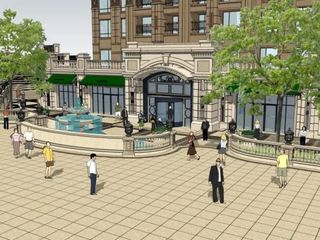 Sketchup Landscape Model | Commercial Landscape, Classical Style