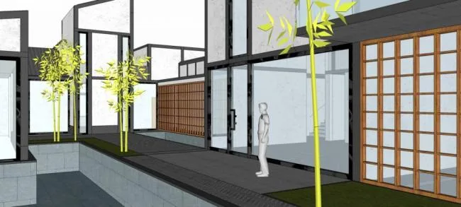 Sketchup Villa Model | Courtyard Villa, New Chinese Style
