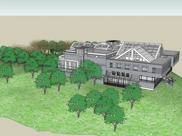 Sketchup Villa Model | Mountain Single Family Villa, Modern Style