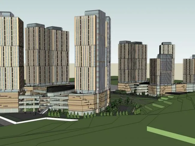 Sketchup Complex Model | High rise Commercial Complex, Modern Style
