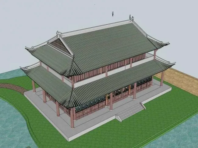 Sketchup Ancient Architecture Model | Multi story San Su Temple Yunyu Building, Chinese Style, Ancient Architecture
