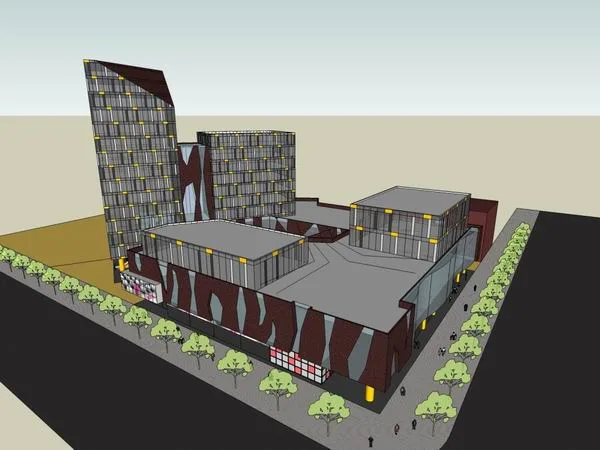 Sketchup Complex Model | Multi story High rise Complex, Office Building, Commercial, Modern Style