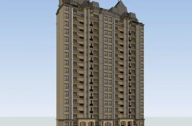 SketchUp Residential Model: High-Rise French Classical Style Apartment Building-BIM WORLD