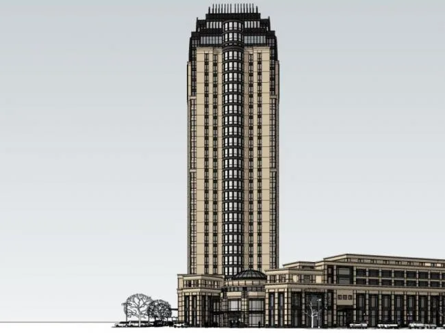 Sketchup Hotel Model | High rise Hotel, Modern Style
