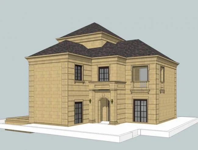 Sketchup Residential Model | Multi story Residence, Residential Building, Park Small Building, Classical Style, European Style