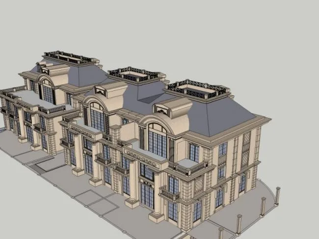 Sketchup Villa Model | Townhouse, Classical Style