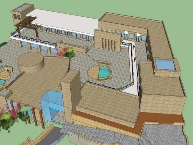 Sketchup Business Model | Multi story Commercial Club, Modern Style