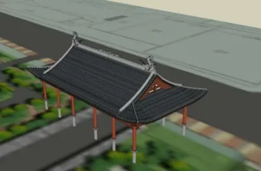 Chinese-Style Pavilion Sketch Model in SketchUp-BIM WORLD