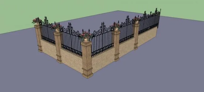 Sketchup Material Model | Wall Fence, European, Classical Style, Components