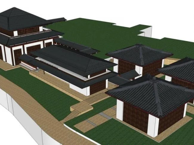 Sketchup Cultural Model | Multi story Exhibition Building Complex, Cultural Architecture, Chinese Style