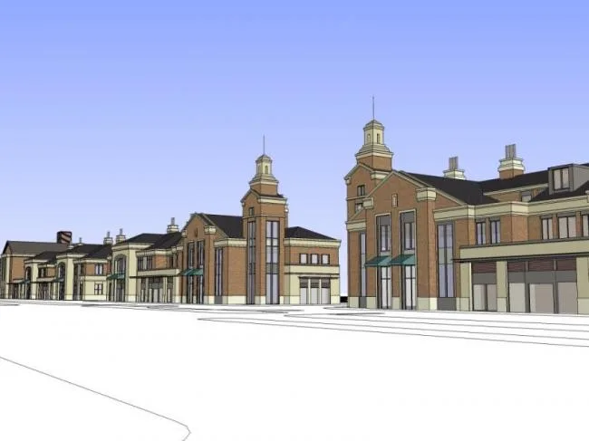 Sketchup Business Model | Multi story Commercial Street, British Style