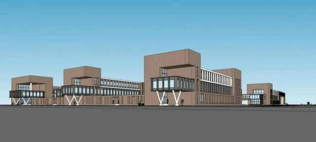 Sketchup School Model | Zhonghai Primary School, Multi story Teaching Building, Educational Architecture, Modern Style
