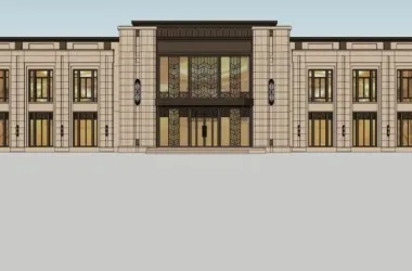 SketchUp Residential Model: Multi-House Classical Style Clubhouse Design-BIM WORLD