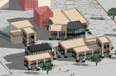 SketchUp Business Model: Multi-Story Classical Style Business District-BIM WORLD