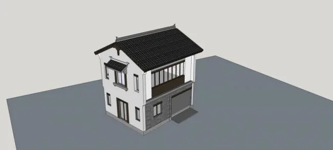 SketchUp Multi-Story Chinese-Style Solo Villa Model for Residential Design