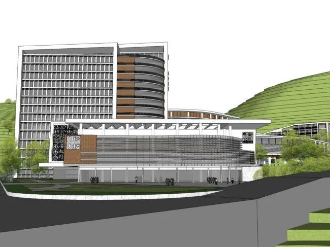 Modern Multi-Story High-Rise Hybrid Hospital Model in SketchUp