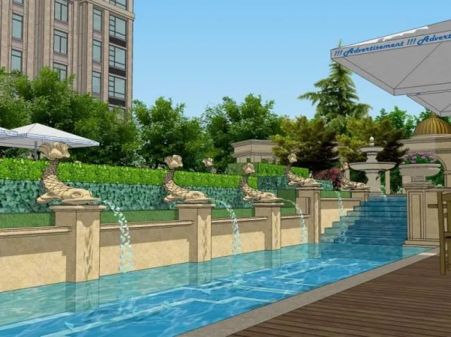 Sketchup Landscape Model | Community Landscape, Residential Landscape, Classical Style