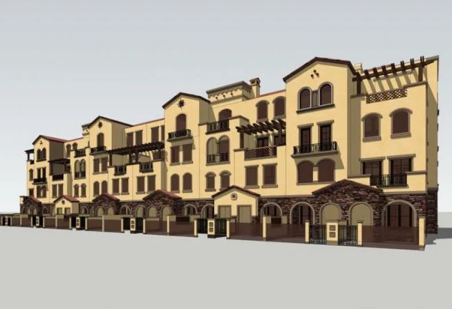 Sketchup Villa Model | Townhouse, Classical Style, Spanish Style