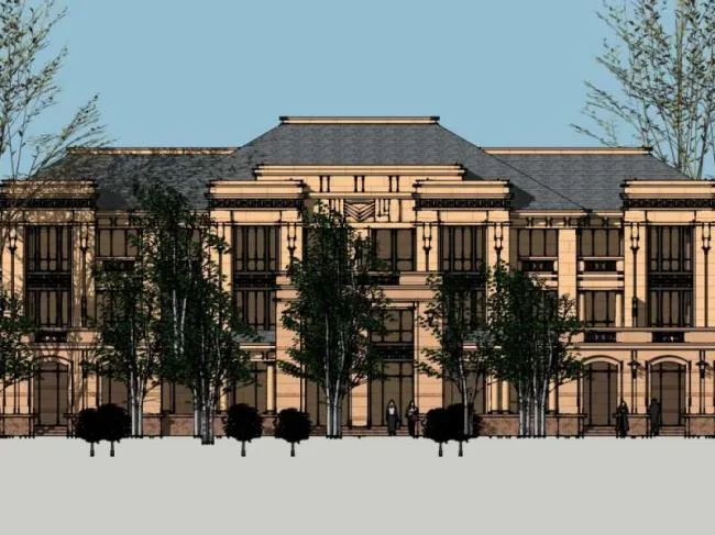 Sketchup Villa Model | Multi row Villa, European Classical Style